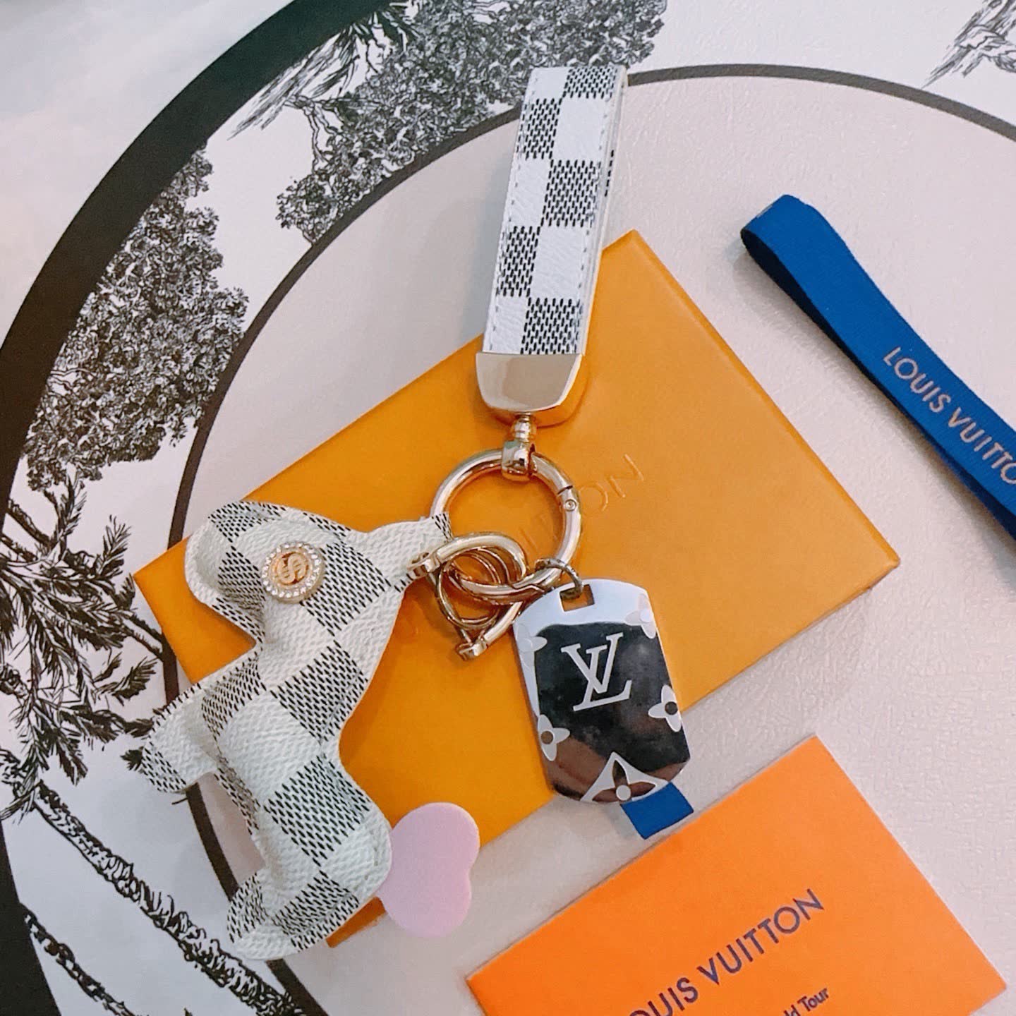 Louis Vuitton Keychain with Monogram Pattern